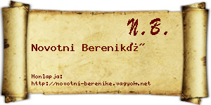 Novotni Bereniké névjegykártya